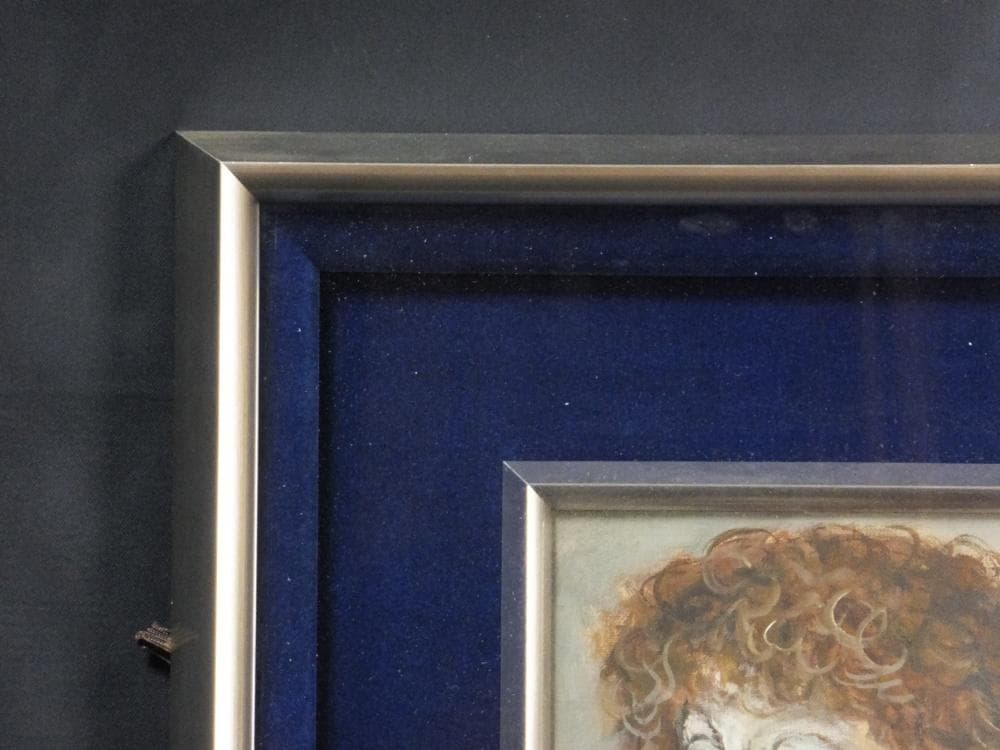 寺島龍一　直筆サイン『紫の首飾り』キャンヴァスに油彩 サムホール 0313A