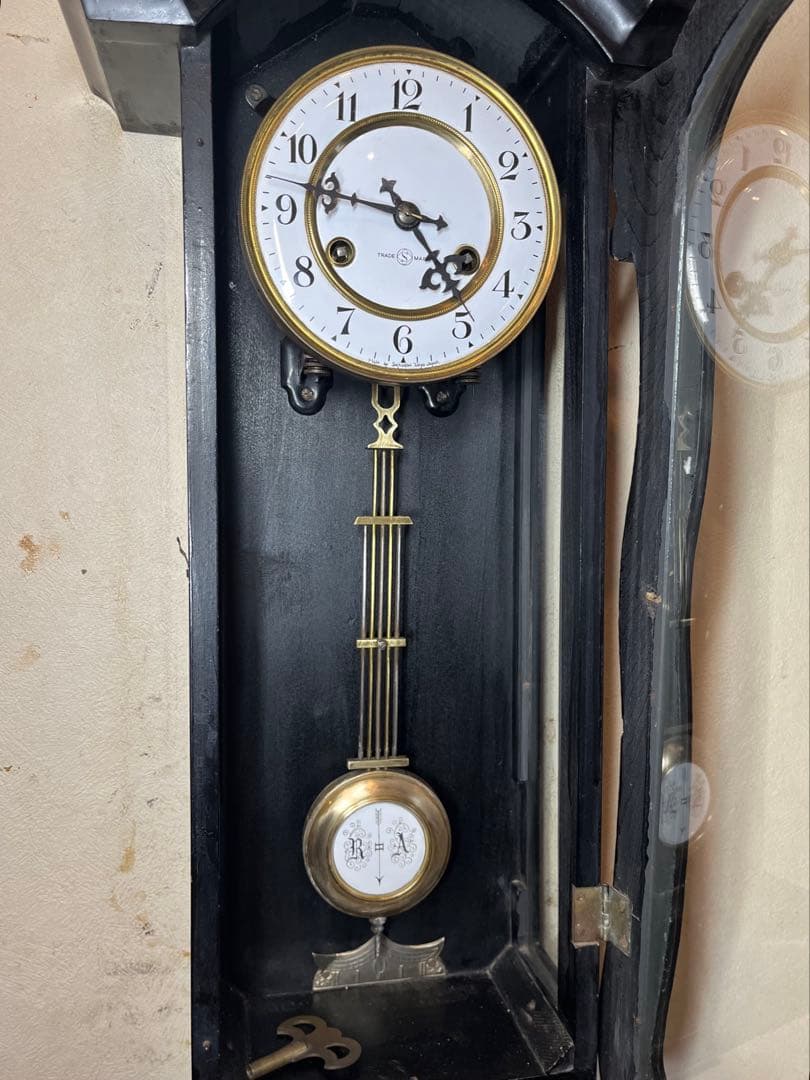 精工舎　ひさご　柱時計　古時計　振り子　ゼンマイ　ボンボン　ユンハンス　レトロ