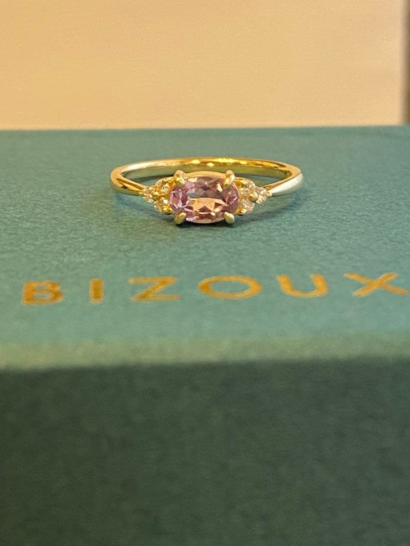 美品⭐︎BIZOUX ビズー K18YG シャンパンガーネット フラヴィリング