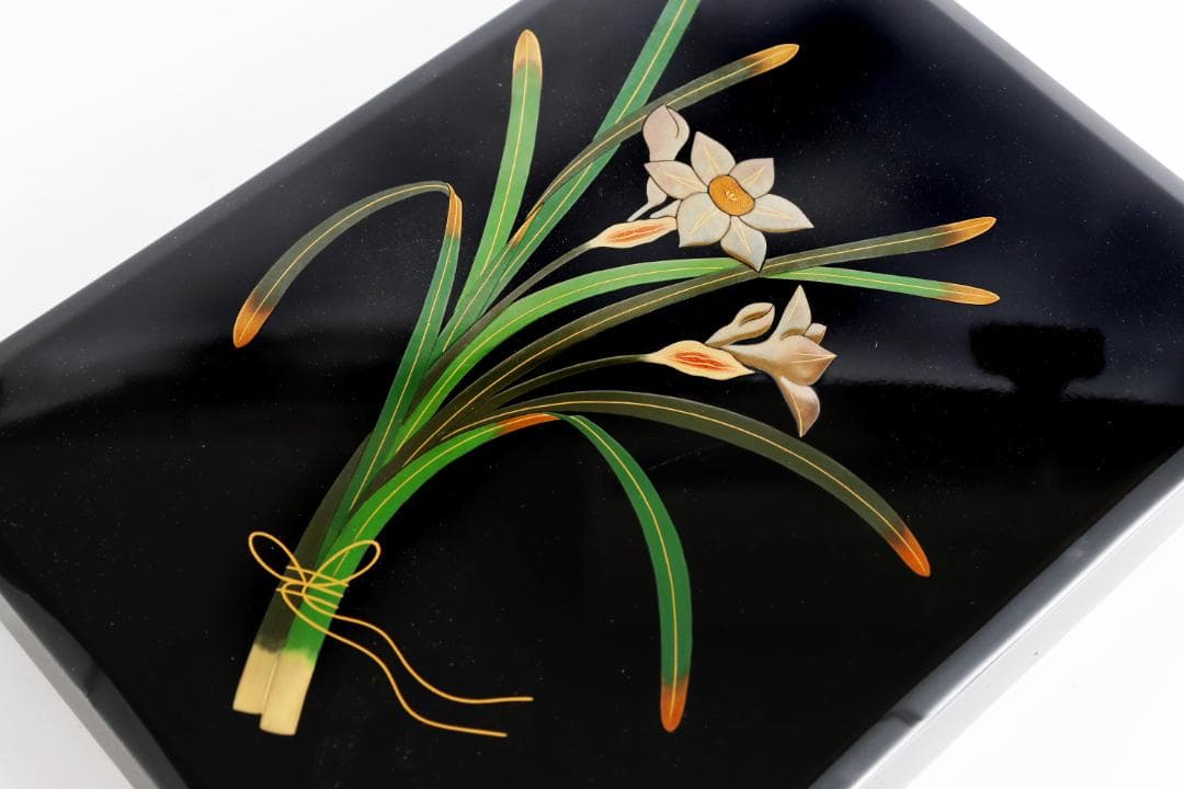 輪島塗 花蒔絵 文箱 硯箱 小物入 木箱