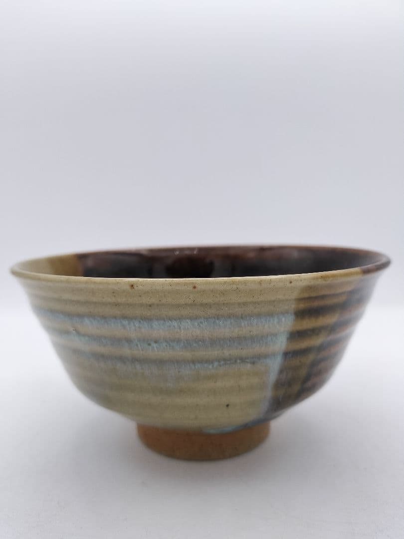 c489 茶碗 掛分 遠州七窯　膳所　淡海陽炎園 木箱 茶道具 古物