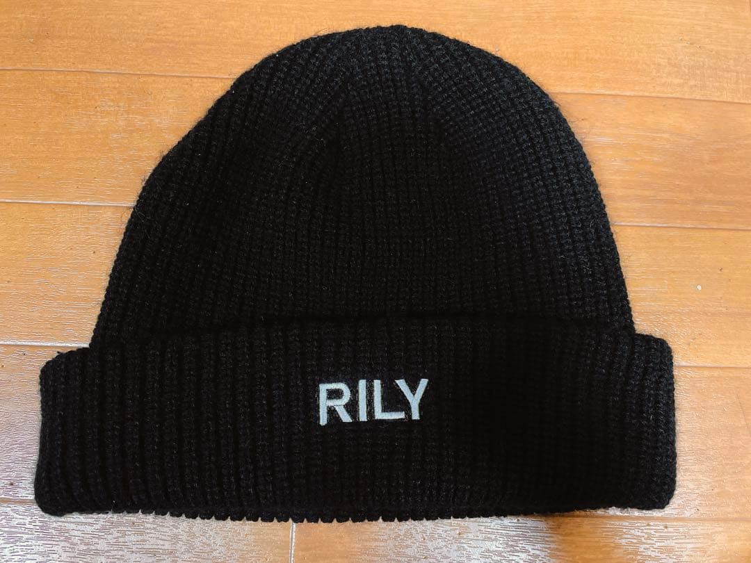 RILY 今市隆二 刺繍 ニット帽 ニットキャップ 黒 ブラック ビーニー