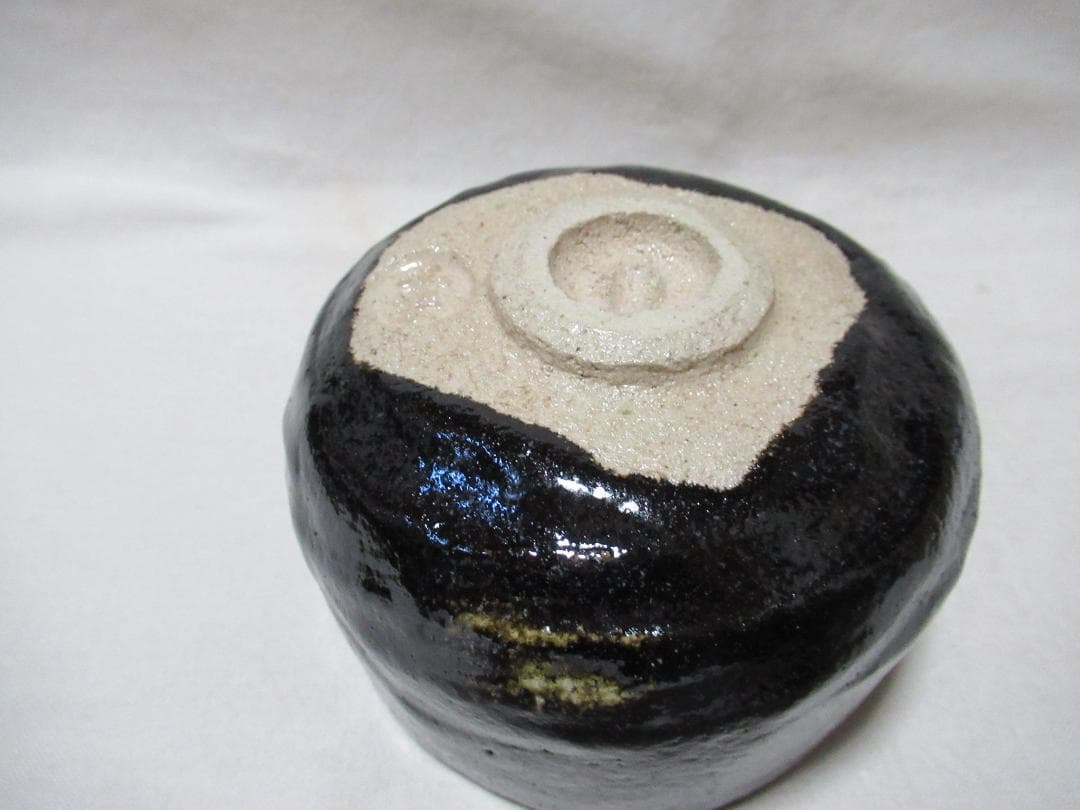 ２代小川長楽造　黒茶碗　共箱