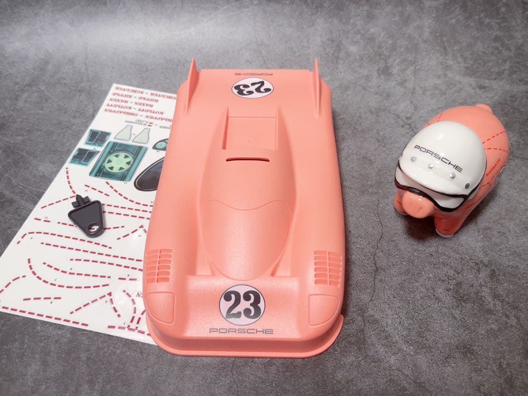 ポルシェ　ピンクピッグ　陶磁器　ミニカー　貯金箱 セット