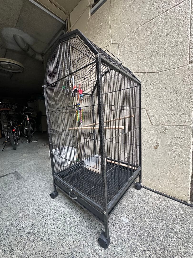 大型黒鳥かご キャスター付き