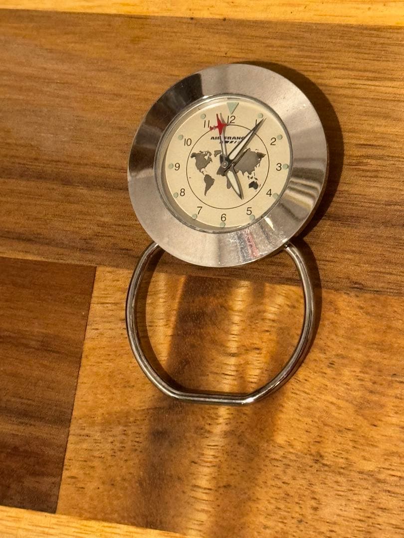 起動中エールフランス公式　旅行時計　AIRFRANCE ポリッシュ済純銀貼り