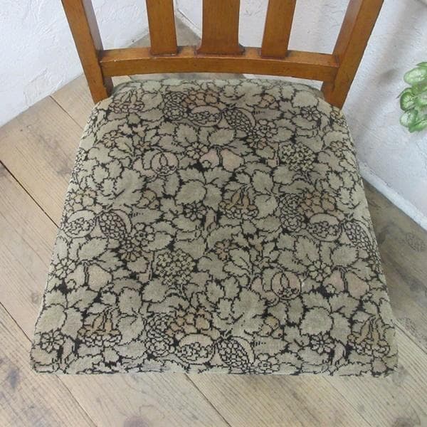 イギリス アンティーク 家具 ダイニングチェア 張りぐるみ椅子 英国 4110d