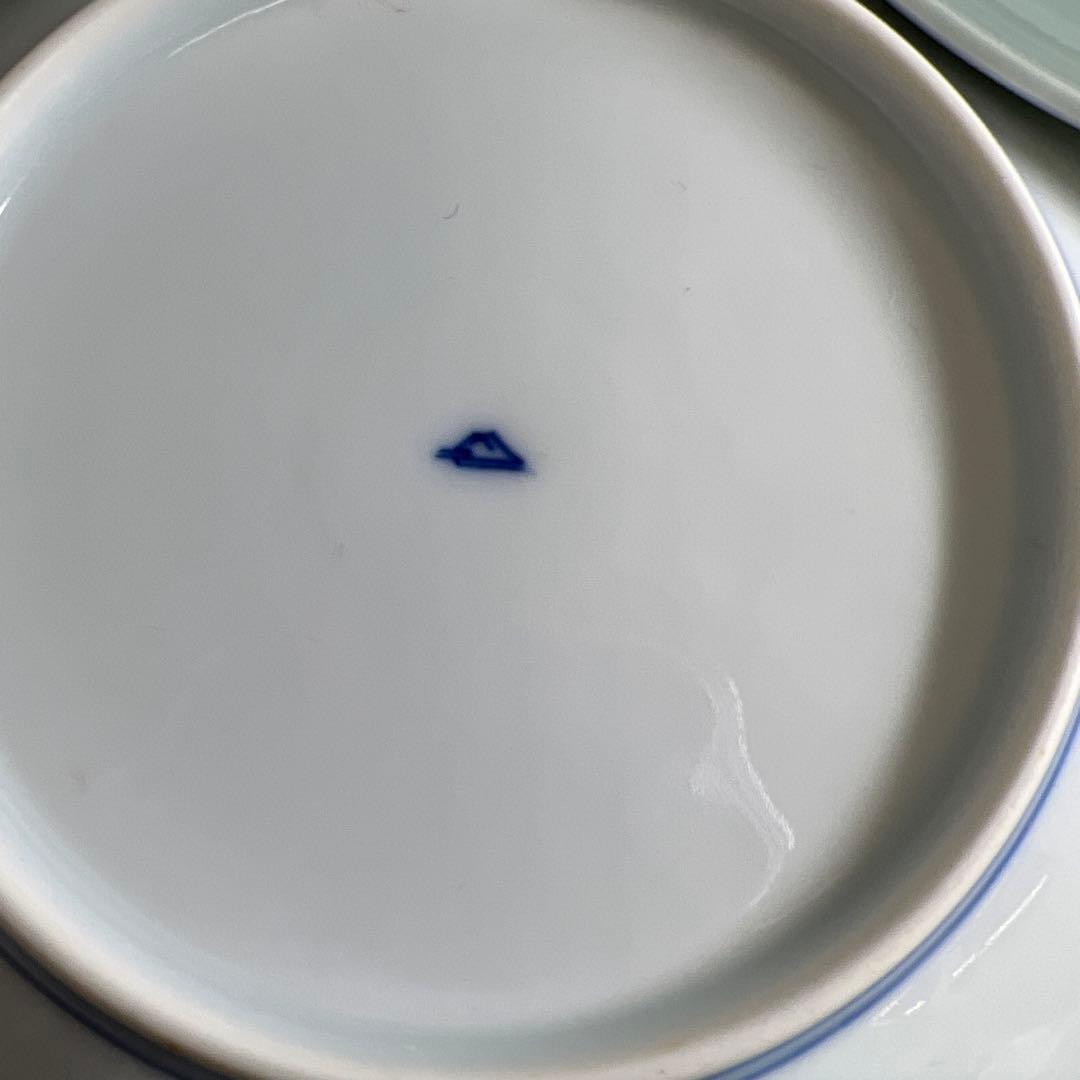 明治時代　深川製　富士図中皿5枚　直径約17.5㎝　東Y7-1104☆2Fタカオ