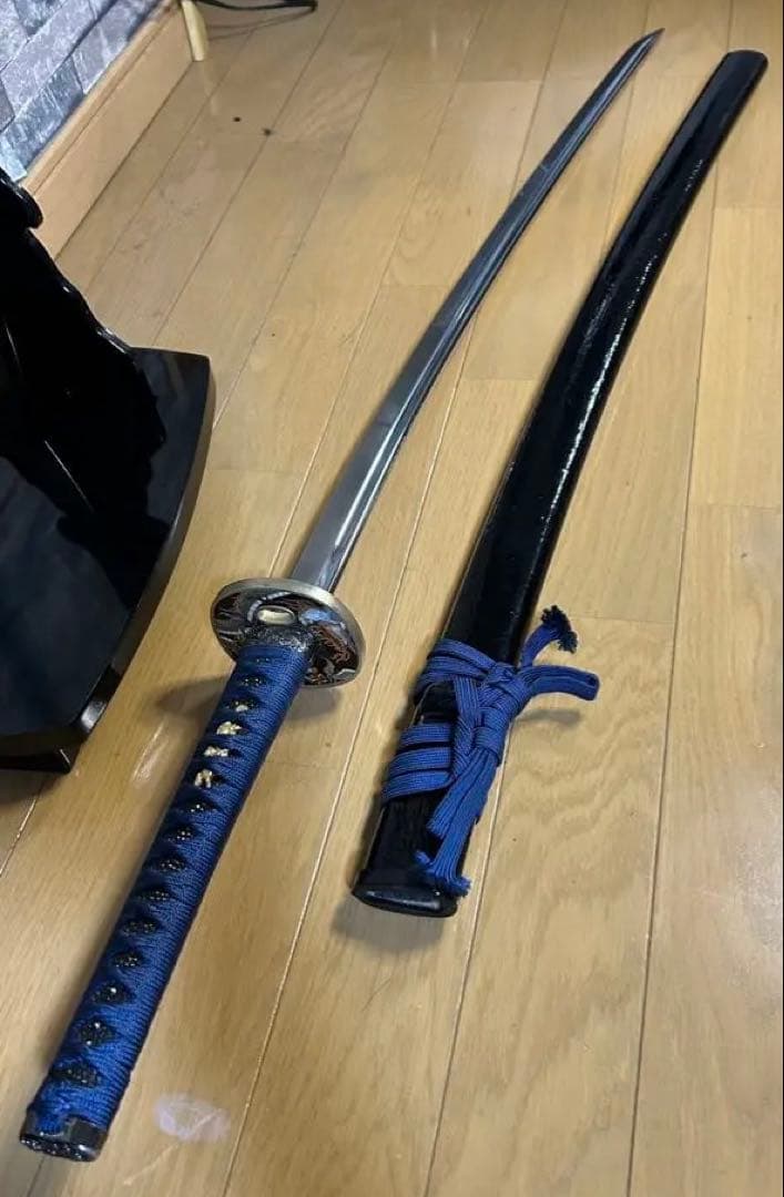 青い柄がかっこいい　模造刀　居合刀　重量1キロ　稽古　鑑賞　コスプレ