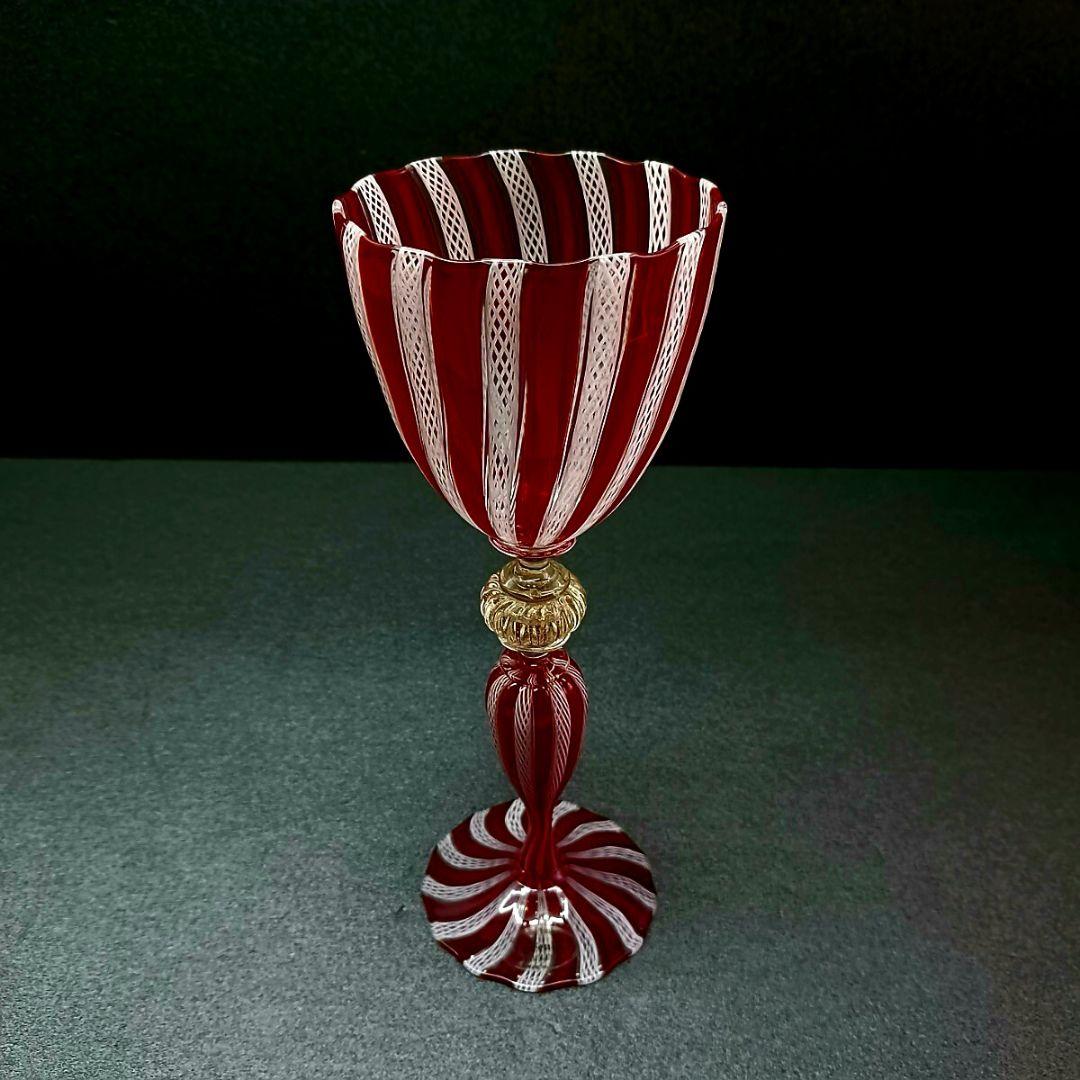 MURANO La Fenice ムラノ 金彩 レース ゴブレット グラス