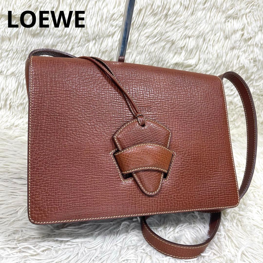 美品‼️LOEWE ロエベ　ショルダーバッグ　2way バルセレナ　ロゴ押し