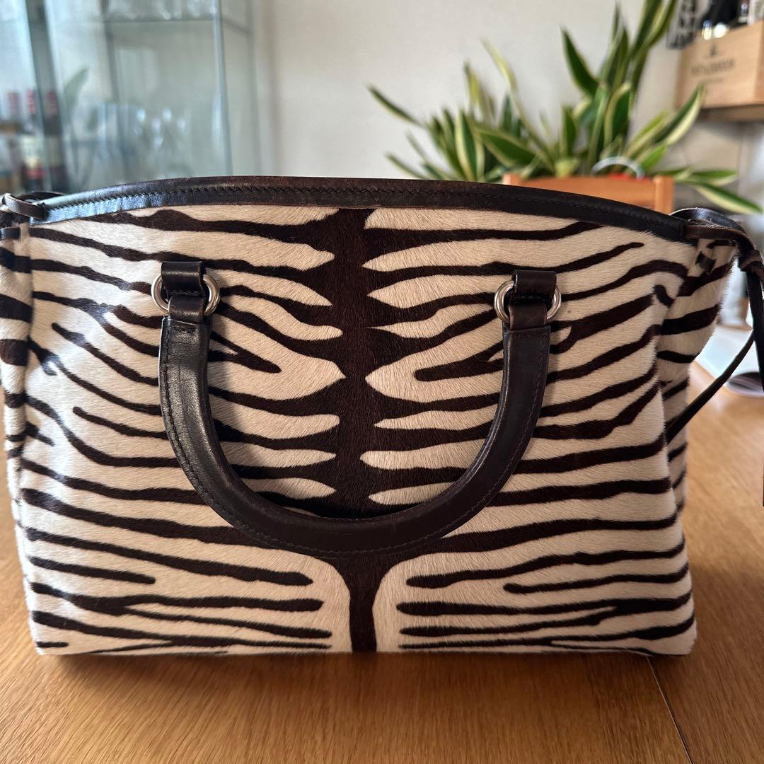 PRADA ゼブラ柄 ハラコ　ハンドバッグ