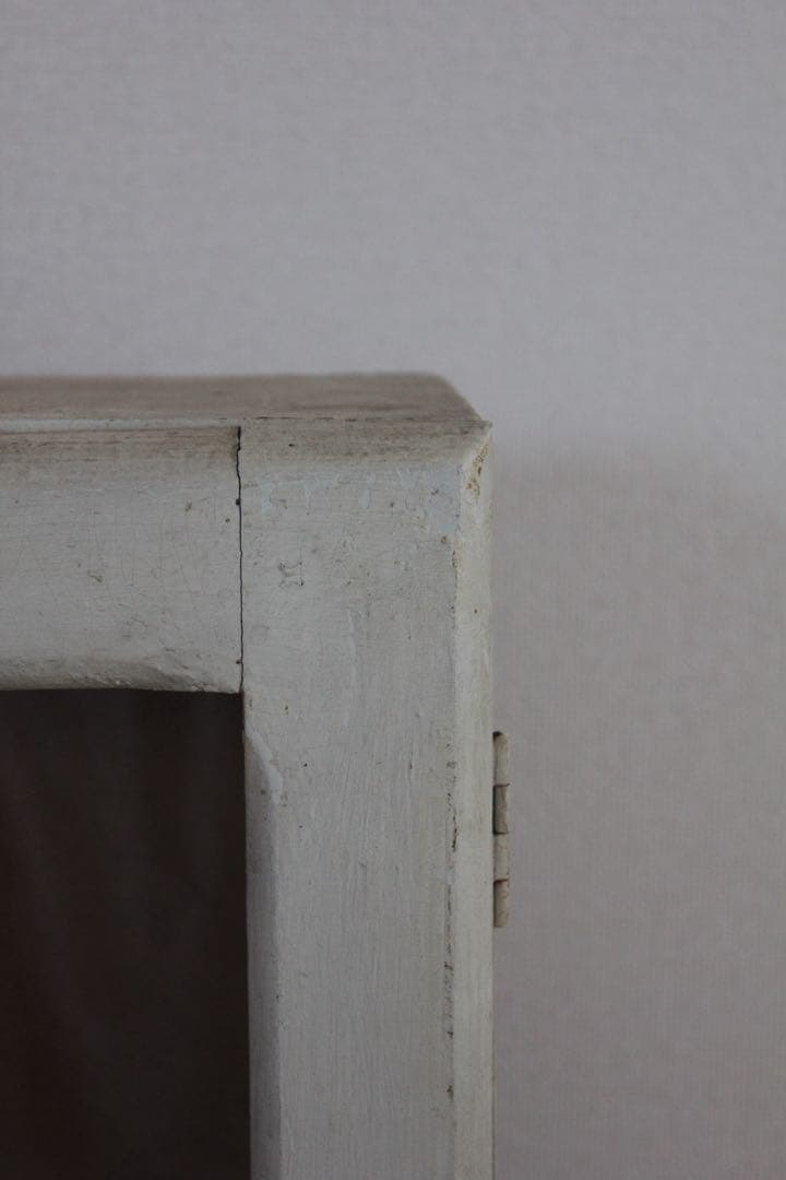 Frenchアンティーク ガラスキャビネット ファイアンスフィーヌ クレイユ