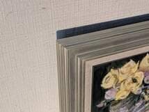 【真作】絵画　中島裕子　油彩4号　バラのメロディー　美術家名作　X62