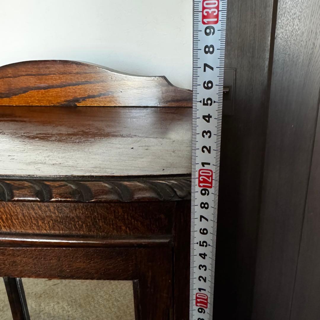 アンティーク　キュリオケース　キャビネット　コレクションケース　木製　ガラス　茶