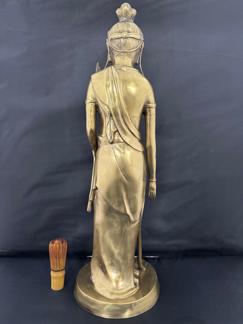 大型　観音 菩薩 銅製 仏像 彫刻 置物 開運 風水 骨董 古美術 アンティーク