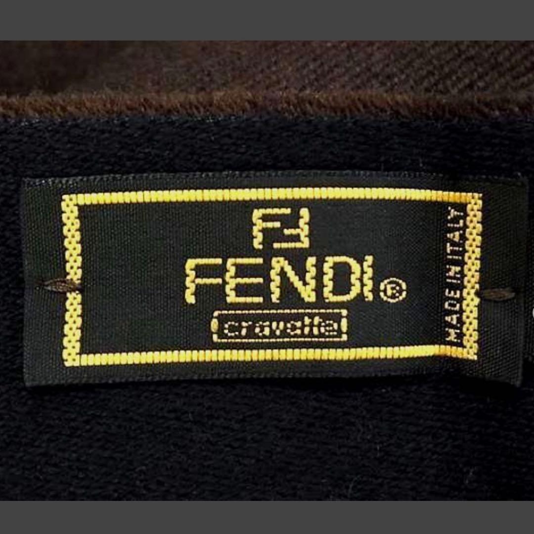 極美品✨FENDI フェンディ ズッカ柄 ウールフリンジ マフラー ストール