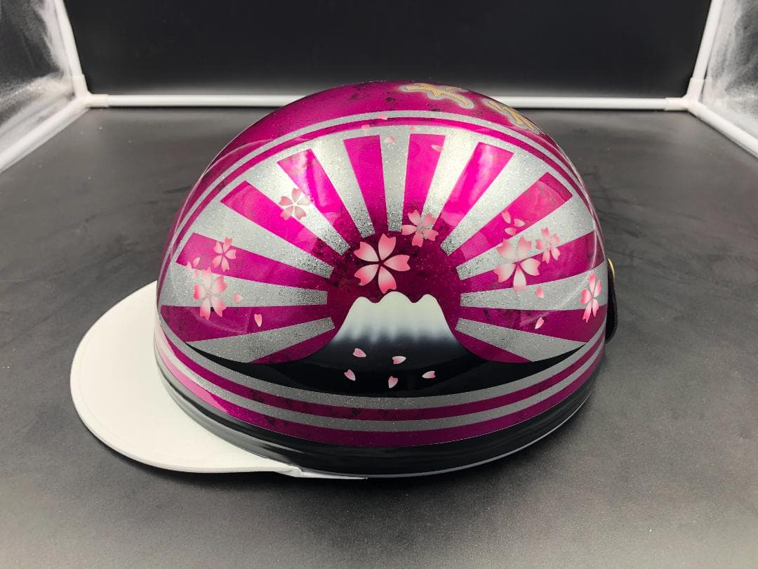 コルク半　カスタム　富士日章　三つボタン　ピンクラップ　ラメ　桜　高級クリヤ