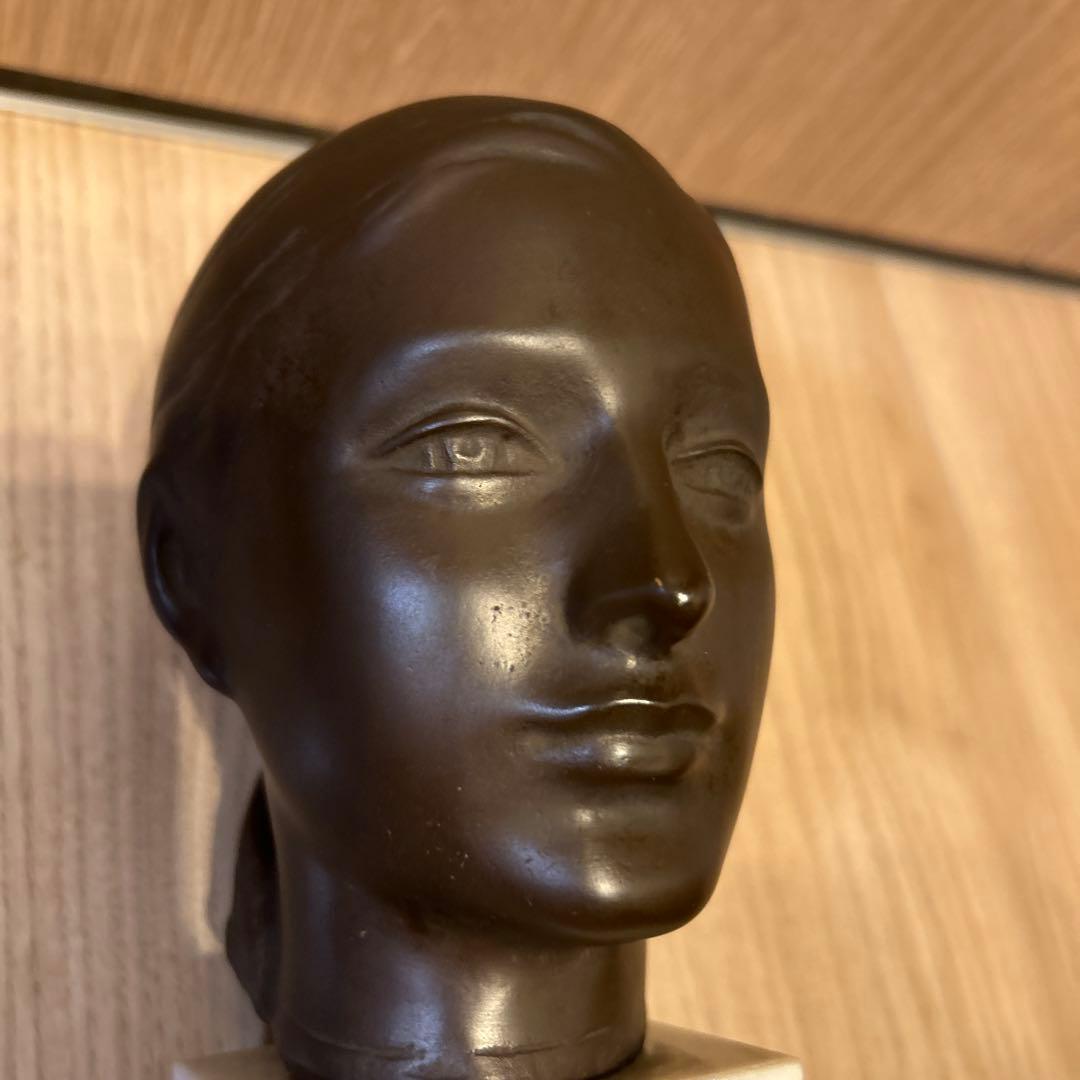 最終価格⭐️Y. FUNAKOSHI（舟越保武）女性の頭部彫刻 ブロンズ像 ローラ