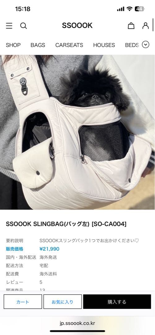 SSOOOK SLINGBAG(左) Sサイズ　キャリーバッグ・スリング