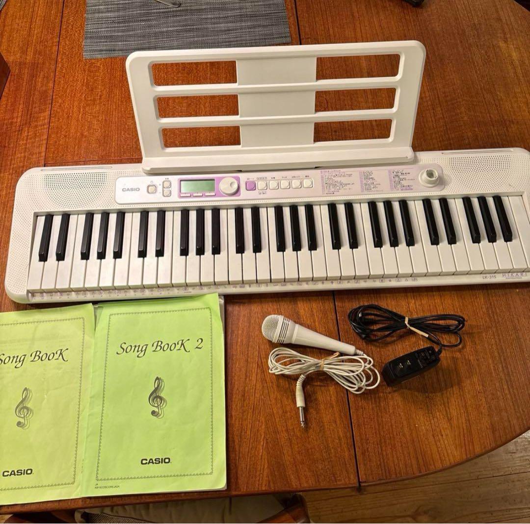 CASIO LK-315 電子キーボード 61鍵マイク・電源アダプター・テキスト