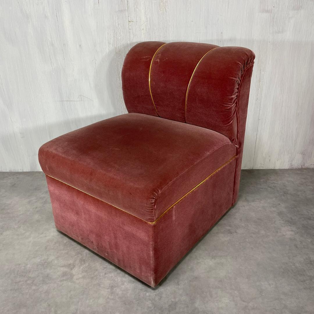 TiTi！ヴィンテージ モケット ピンクパープル ソファ 業務用 レトロ