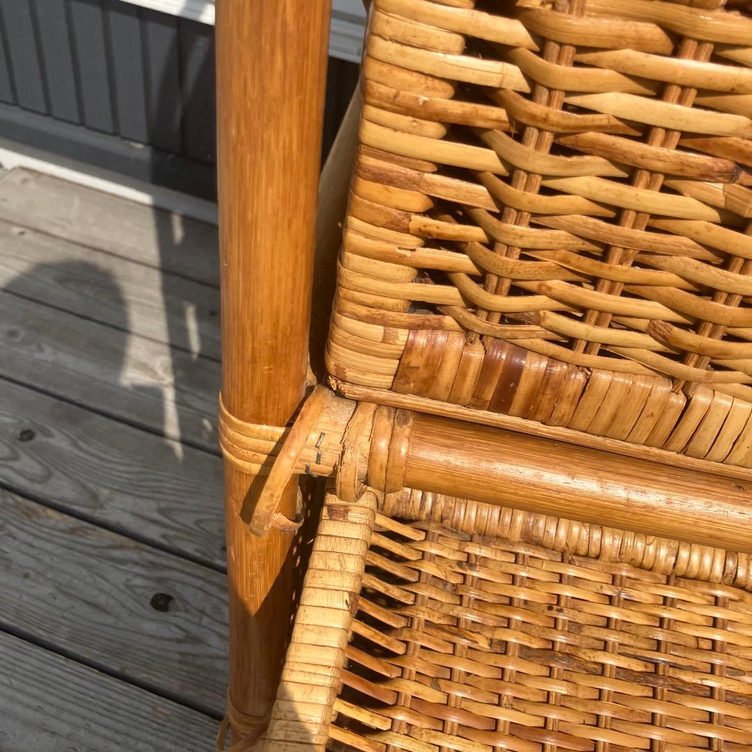 昭和レトロ ラタンチェスト 収納4段5杯 引き出し箪笥 古家具 ビンテージ