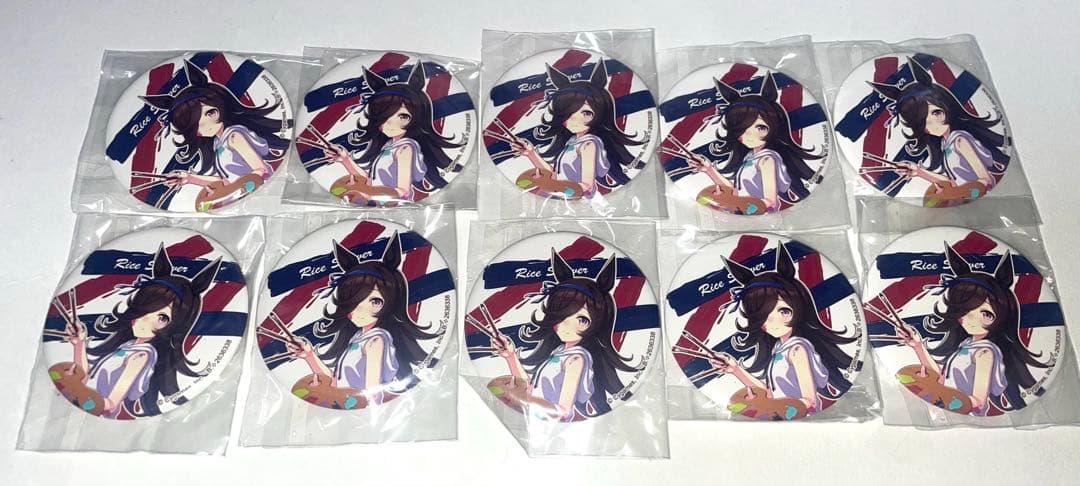 新品 ウマ娘 ライスシャワー 缶バッジ ナムコ限定 ペインタースタイル 10個
