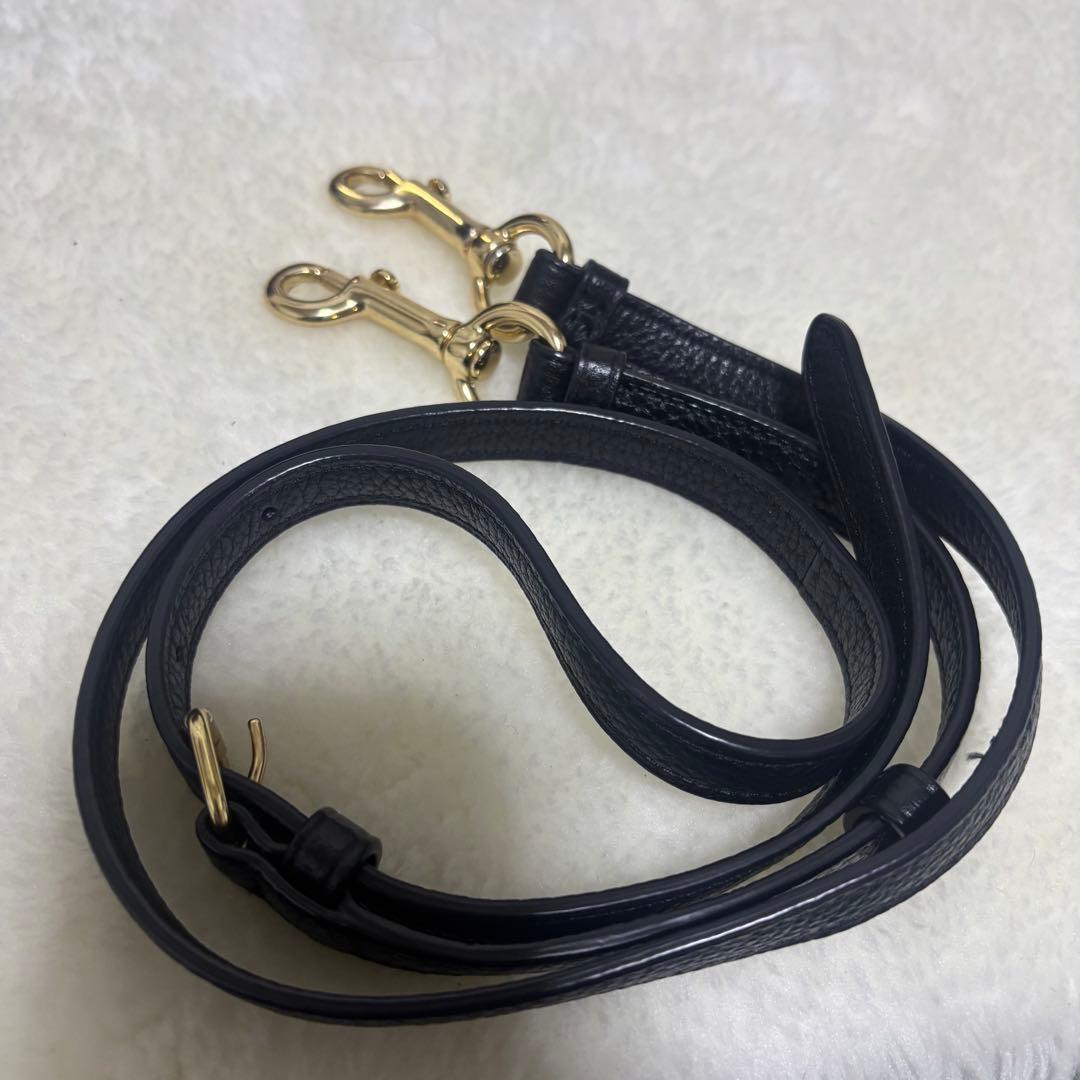 【美品】コーチ ワンショルダーバッグ レザー ブラック ゴールド金具 2way