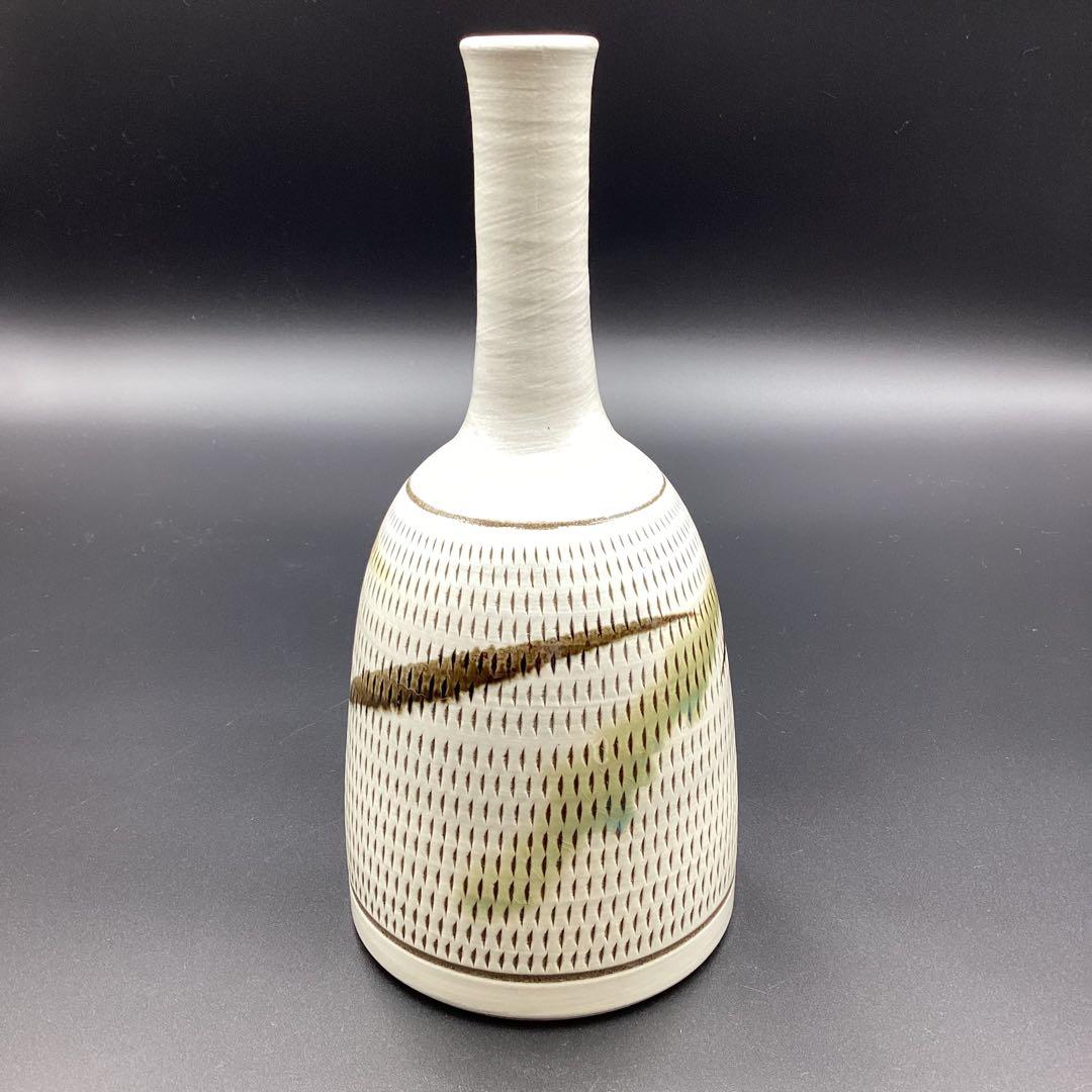 小石原焼　花入れ　飛カンナ　鶴首花入　新品　箱無し