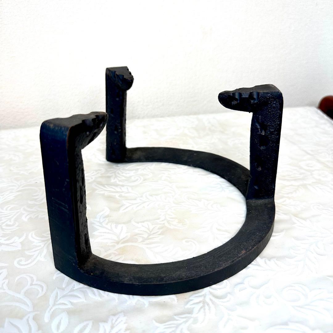 A.Bまとめて購入のみ♦︎未使用品♦︎茶道具　唐銅？面取り風炉　虫喰い 五徳　風炉