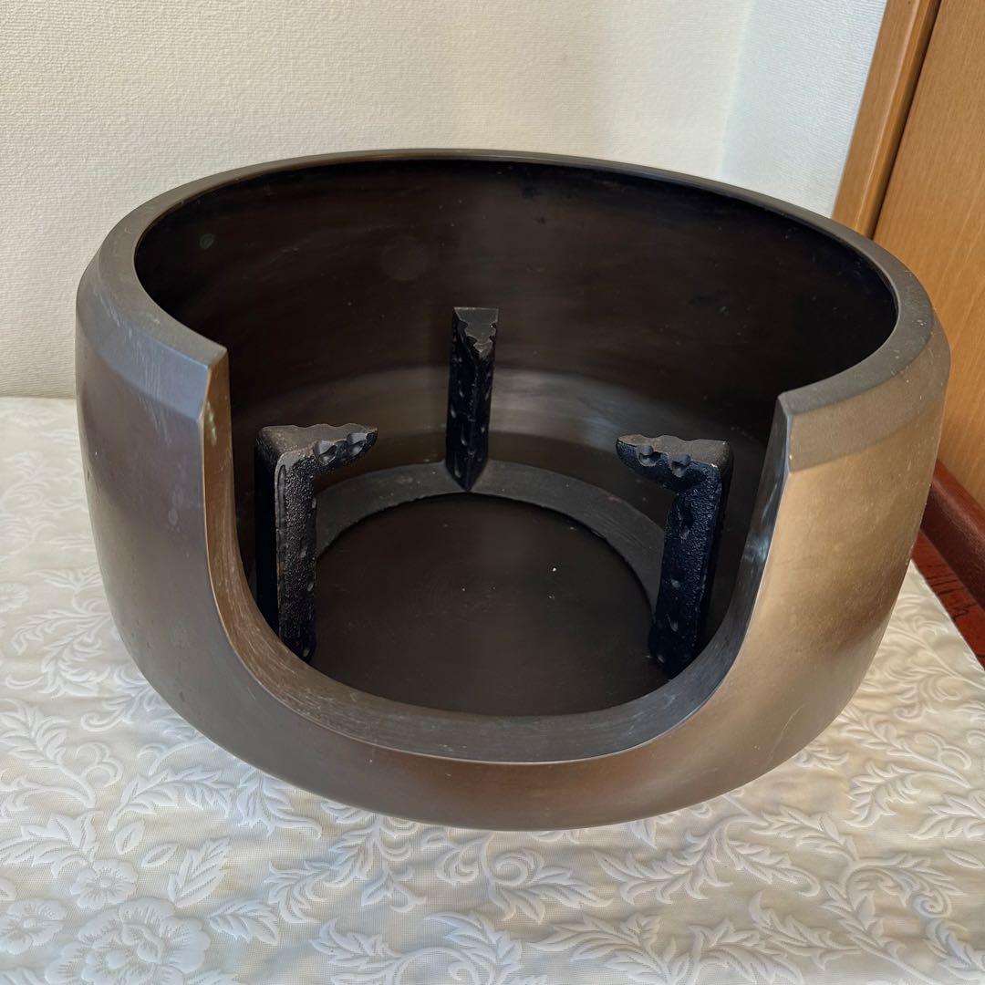A.Bまとめて購入のみ♦︎未使用品♦︎茶道具　唐銅？面取り風炉　虫喰い 五徳　風炉