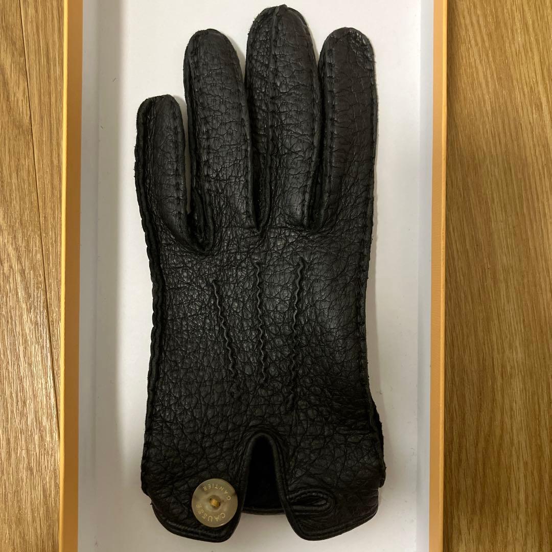 ガンコス　CAUSSE 黒 ペッカリー 手袋 ボタン付き
