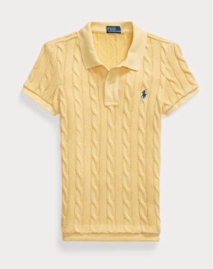ケーブルニット ポロシャツ
