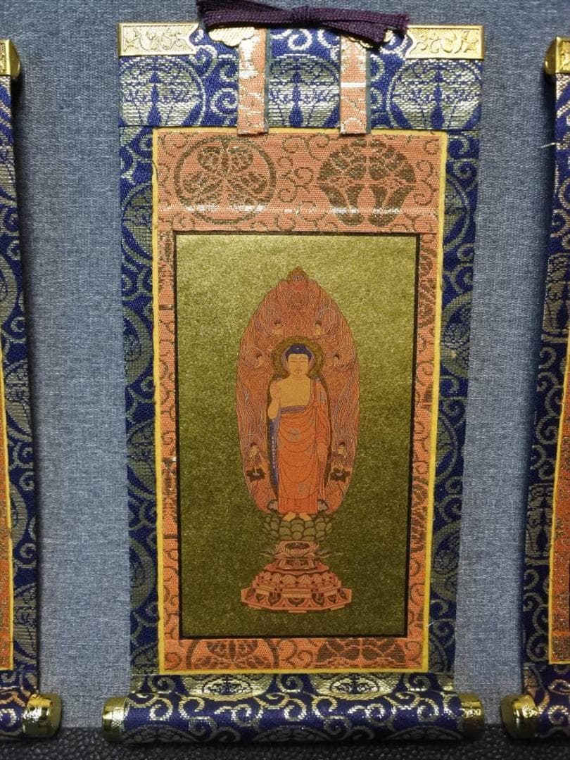 限定値下　未使用保管品　掛軸セット　浄土宗　舟立弥陀　善導・法然　仏具　627