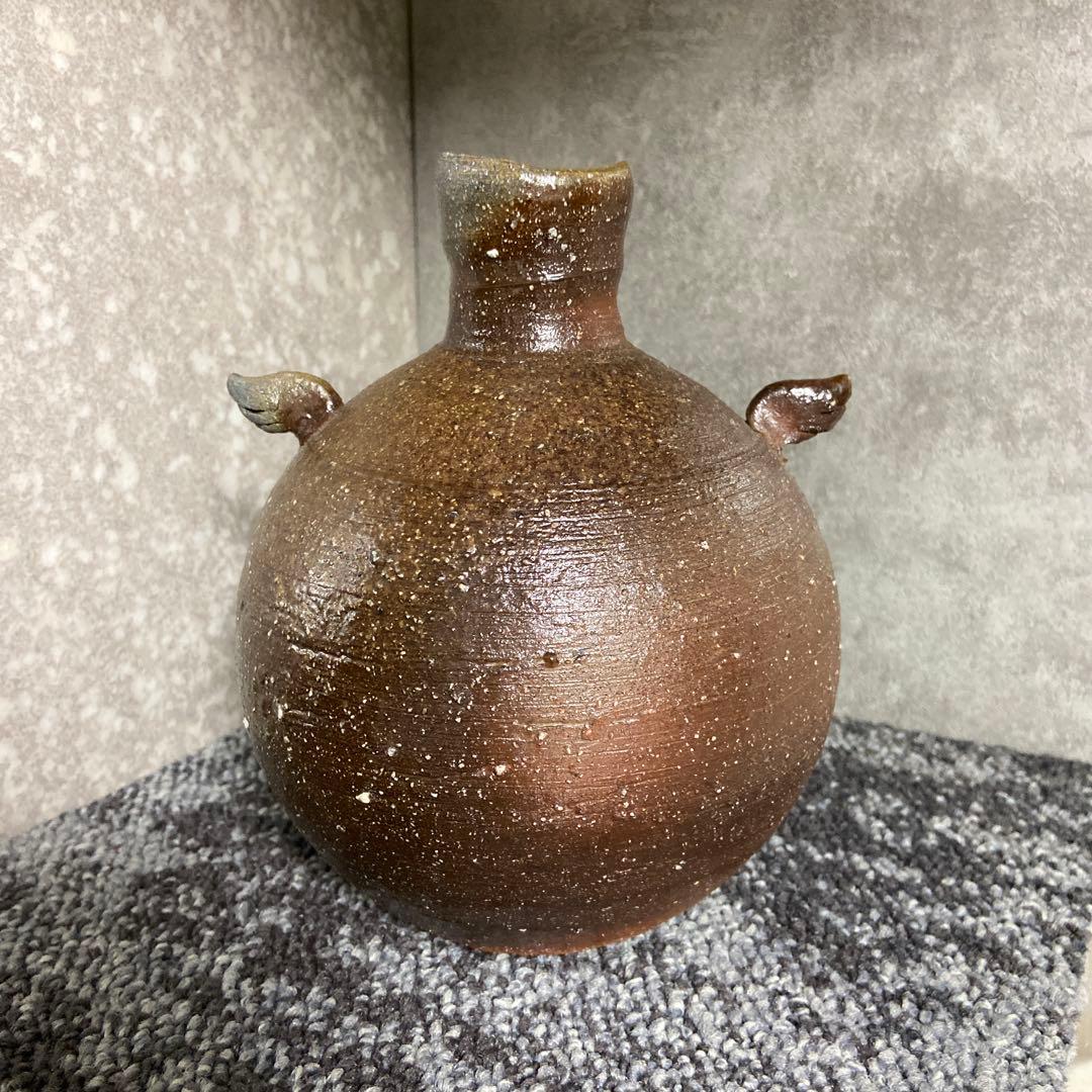 備前焼　坂井良平　羽付丸花入　花器　花瓶　一輪挿し　天使　エンジェル　インテリア