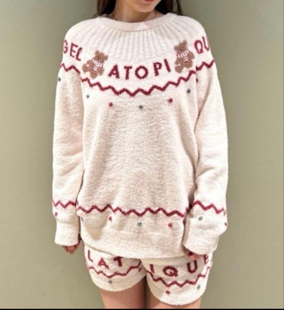 ジェラピケ上下【HOLIDAY】未使用ノルディックプルオーバー&ショートパンツ