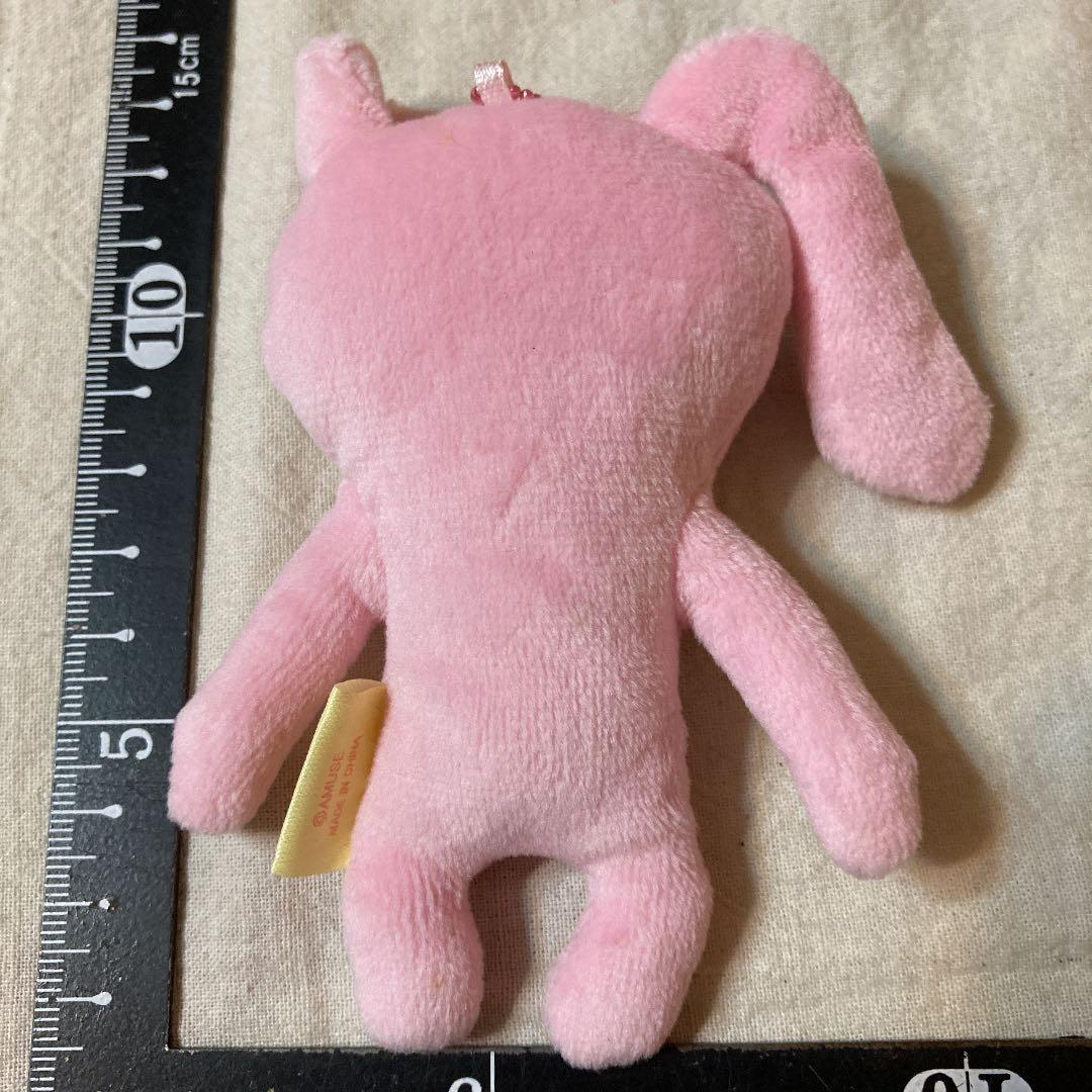 ぬいぐるみ キーホルダー　POKKE うさぎ　ピンク　イチゴ