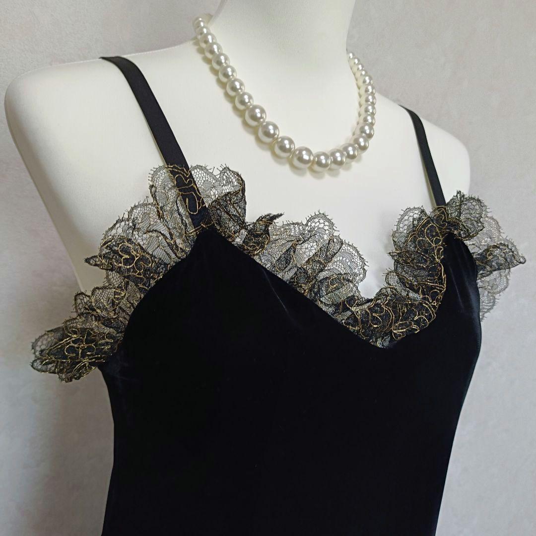 クリスチャンディオール ヴィンテージ ベルベット キャミソールワンピース 9号