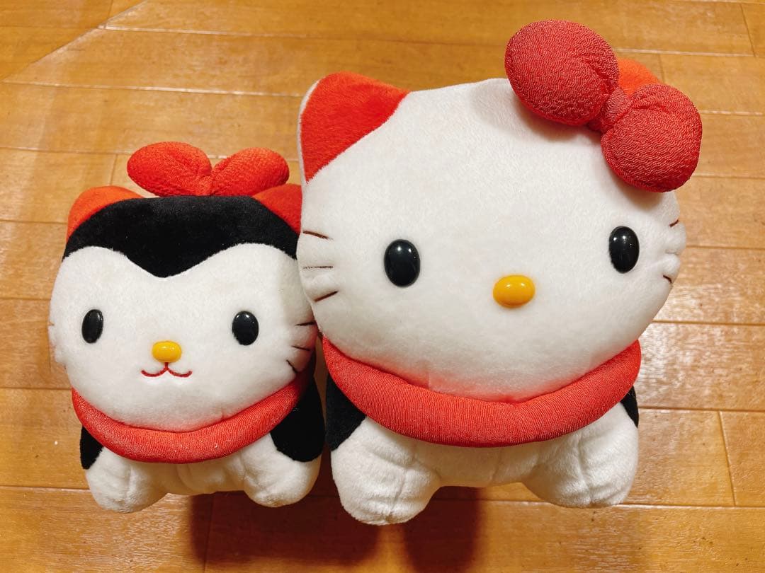 ハローキティ 狛犬 ぬいぐるみ サンリオ 和風 平成 レトロ 廃盤 希少 2個