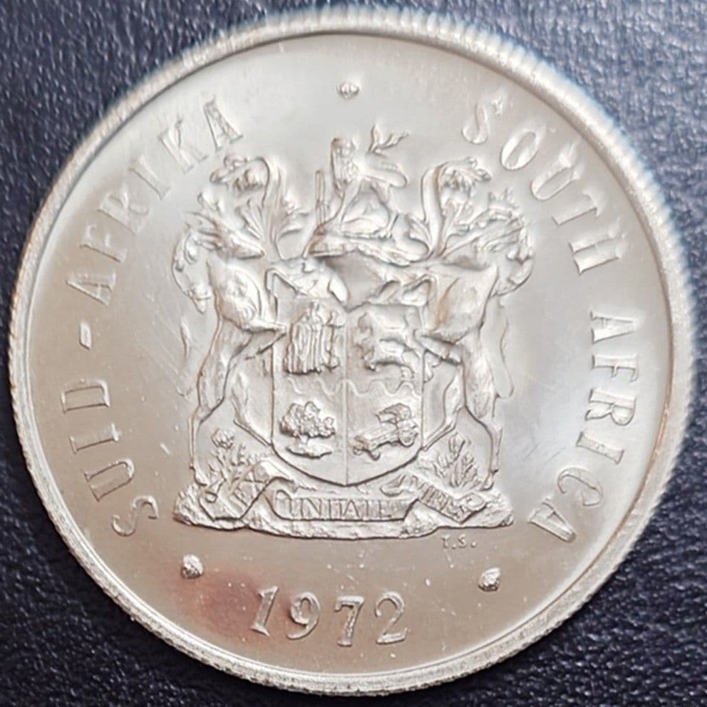 1972年 南アフリカ銀貨 1ランド 国章 スプリングボック銀貨 SV800