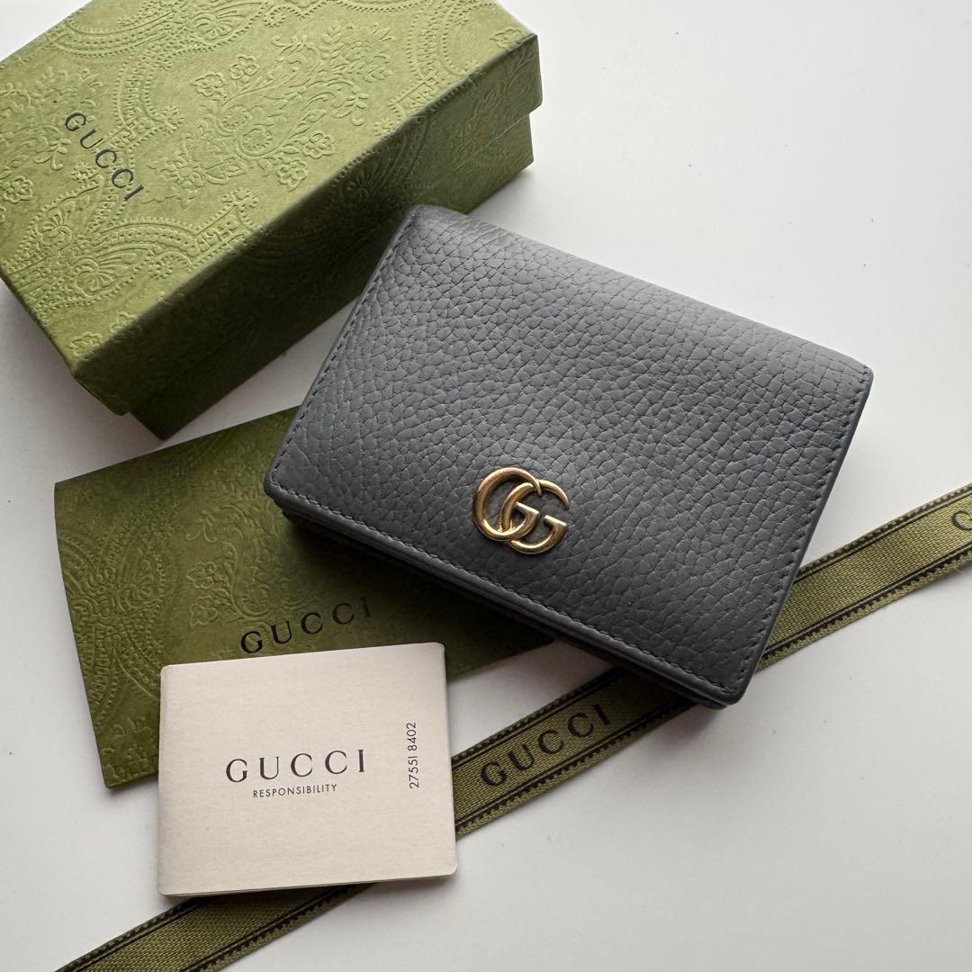 【極上美品】 215 GUCCI グッチ マーモント 2つ折り 財布 コンパクト