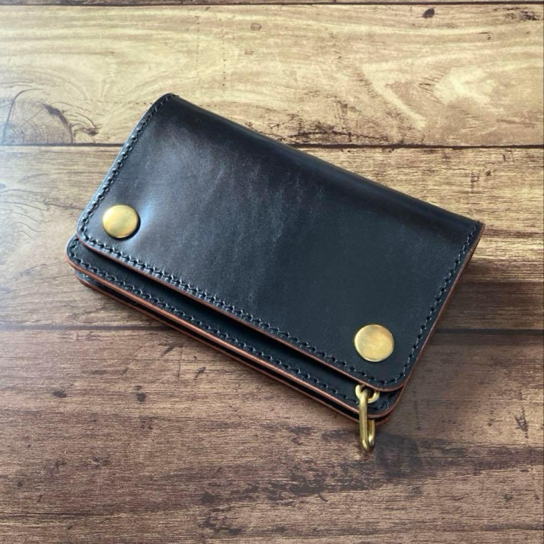 【ぽ】北米ステアハイド トラッカーウォレット150【お札を折らずに収納】