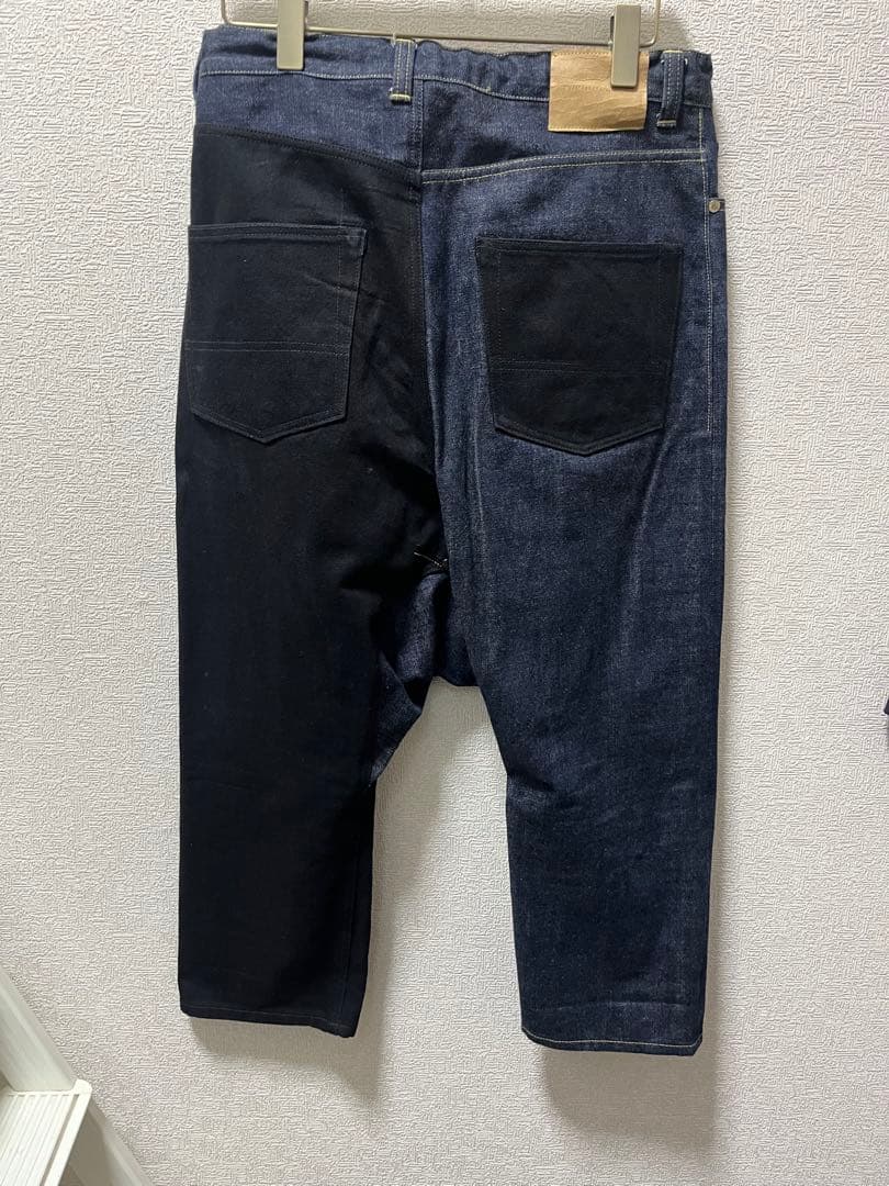 新品未使用FUMITOGANRYUデニム サルエルパンツ 黒青