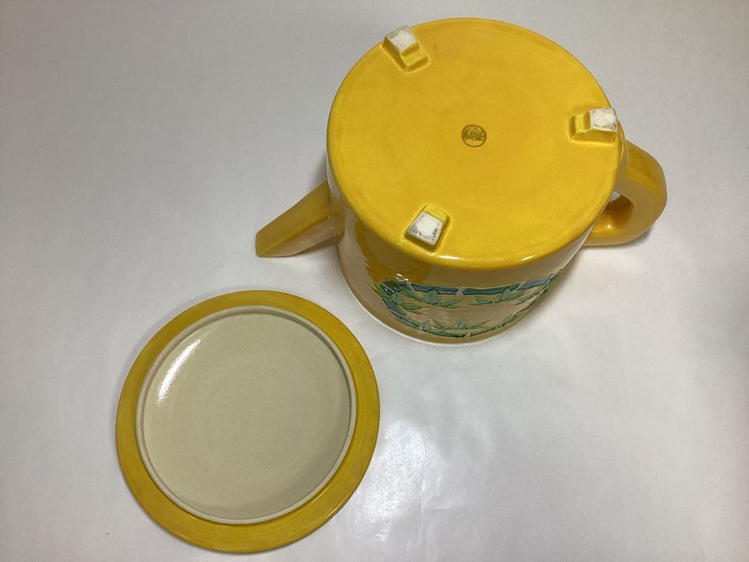 水注 黄交趾 松竹梅 翠嵐窯 木箱入 茶道具 古物品