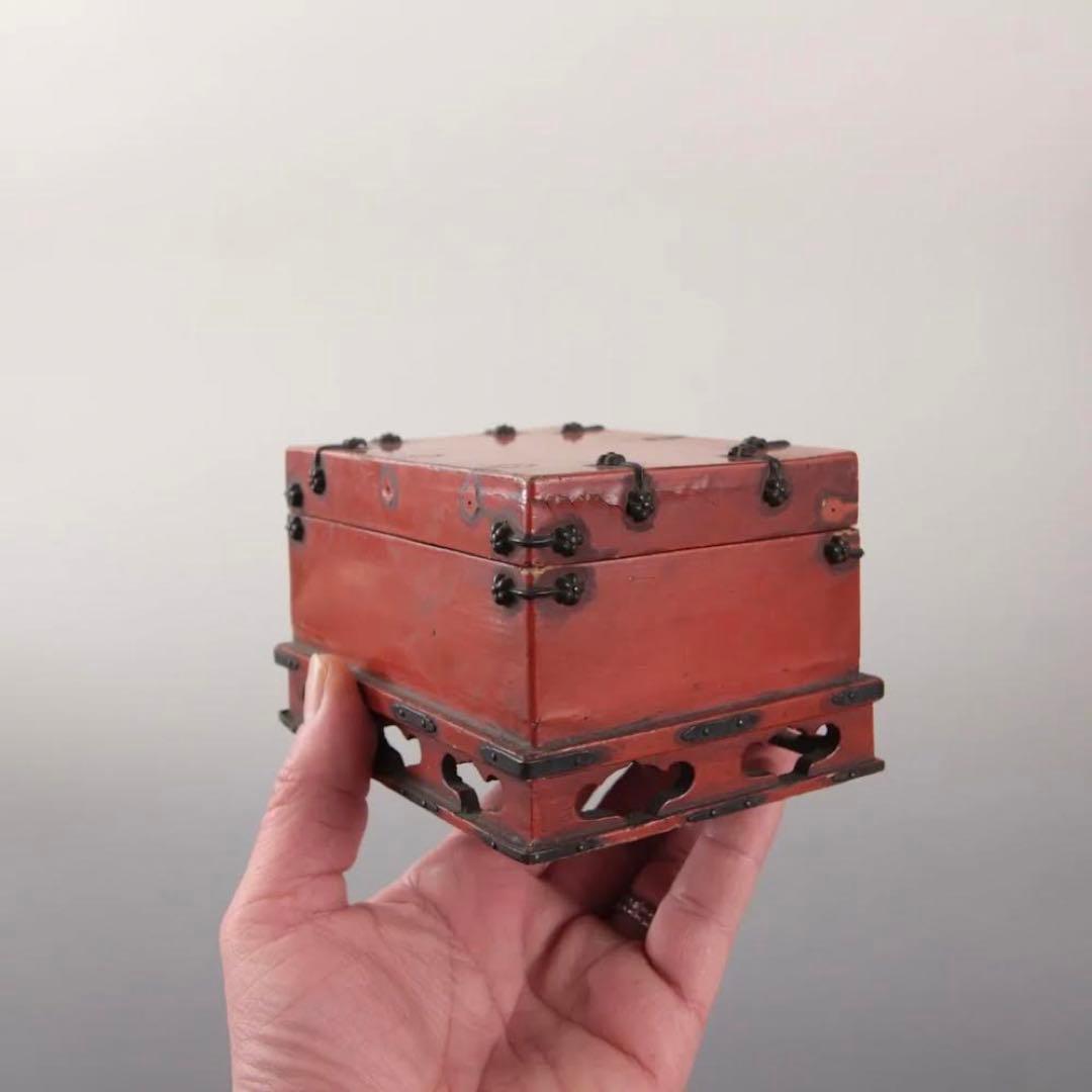 朱塗り 脚付 蓋物 古美術 古道具 アンティーク 漆器