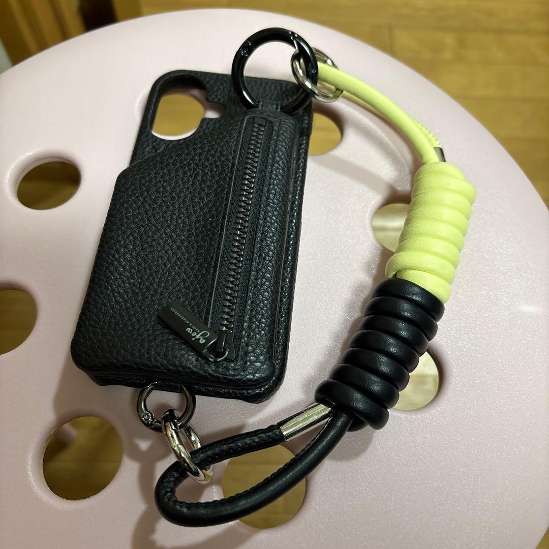 ajew  Flash ブラック iPhone16ケース＋ストラップ