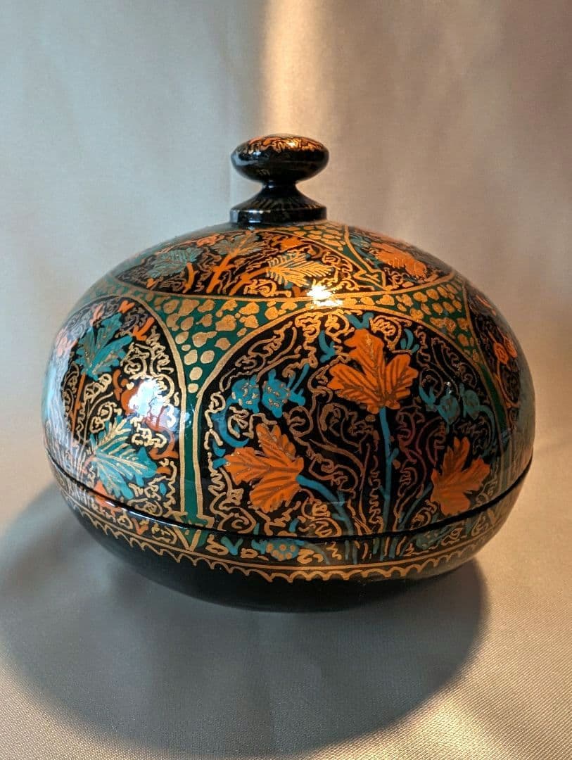 カシミール ペパーマシュ 蓋付き小鉢