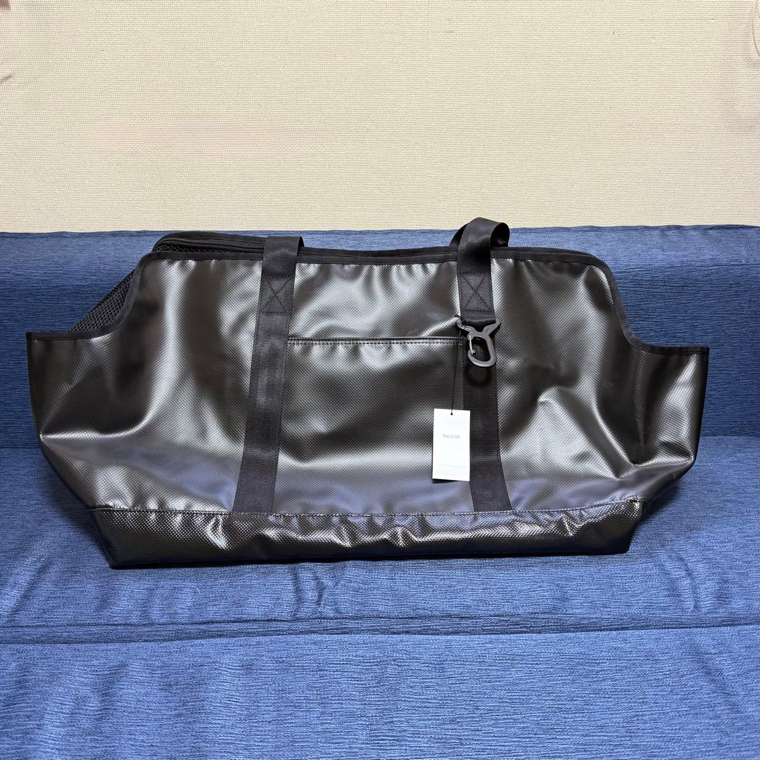 ペットキャリー中型犬フリーステッチブラックペットキャリーバッグ