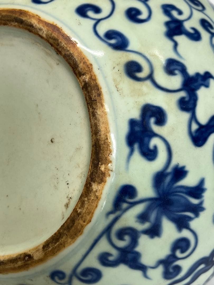 中国清時代　青花染付花瓶　重さ:4900g